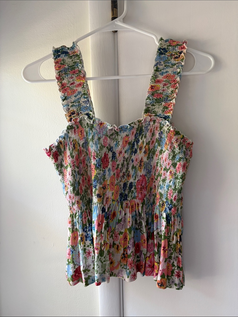 Anthropologie Smocked Floral Tank Top - Picture 2 of 2